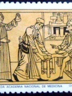 Selo postal do Brasil de 1979 Academia de Medicina M