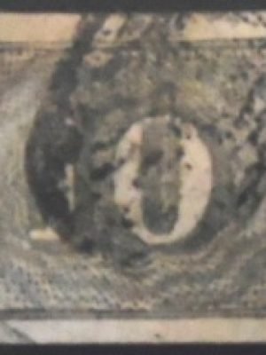 Selo postal do Brasil de 1850 Vertical 10 U 1