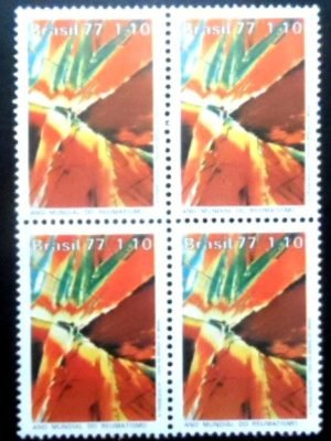 Quadra de selos postais do Brasil de 1977 Reumatismo M