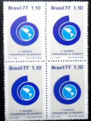Quadra de selos postais do Brasil de 1977 Seminário de Orçamento M QD