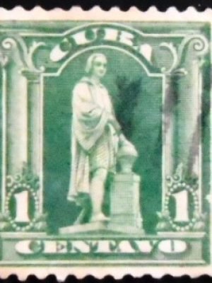 Selo postal de Cuba de 1899 Columbus Monument 1 U