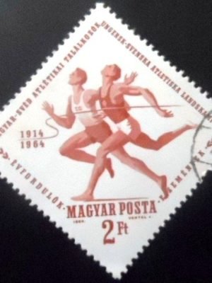 Selo postal da Hungria de 1964 Hungarian-Swedish Athletics Meetings