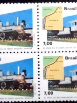 Quadra de selos postais do Brasil de 1981 Madeira-Mamoré M QD