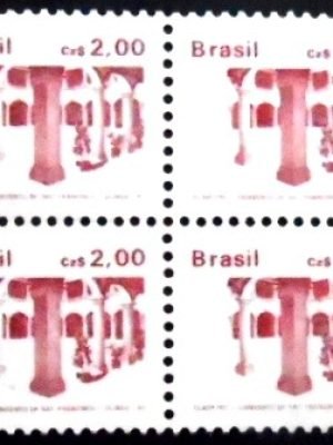 Quadra de selos postais do Brasil de 1987 Convento S. Francisco M