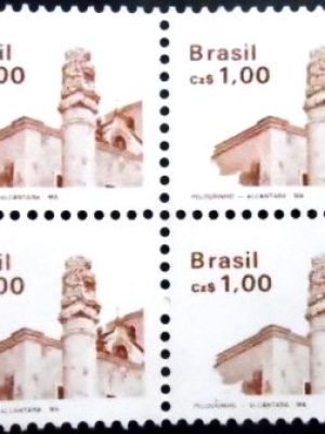 Quadra de selos postais do Brasil de 1986 Pelourinho N QD