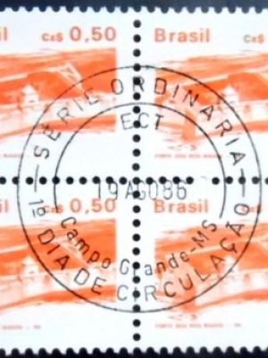 Quadra de selos postais do Brasil de 1986 Forte dos Reis Magos M1D QD