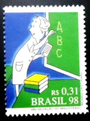 Selo postal do Brasil de 1998 Valorização do Magistério M