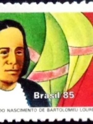 Selo postal do Brasil de 1985 Bartolomeu de Gusmão M