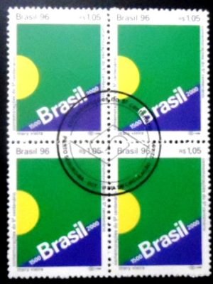 Quadra de selos postais do Brasil de 1996 Descobrimento M1C QD