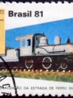 Selo postal do Brasil de 1981 Madeira - Mamoré M1D