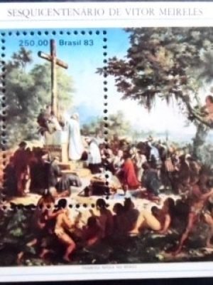 Bloco postal do Brasil de 1983 Vítor Meireles M