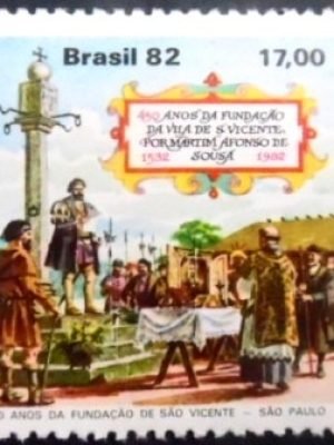 Selo postal do Brasil de 1982 São Vicente N