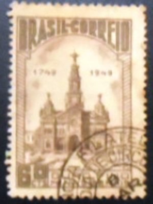 Selo postal do Brasil de 1949 Ouro Fino NCC