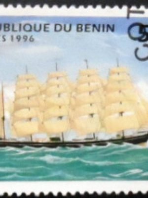 Selo postal do Benin de 1996 Barque of 5 masts NCC