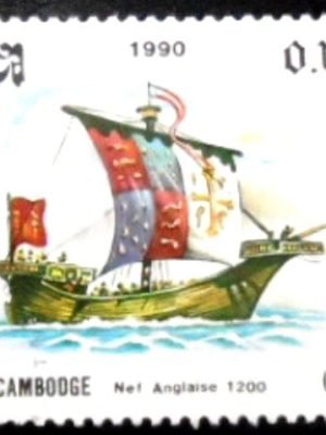 Selo postal do Camboja de 1990 English Nef MCC