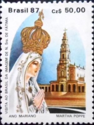 Selo postal do Brasil de 1987 N. S. Fátima N