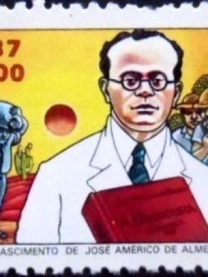 Selo postal do Brasil de 1987 José Américo de Almeida M
