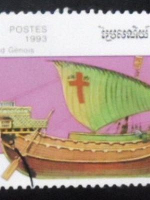 Selo postal de Camboja de 1993 Genoese merchantman NCC