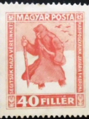 Selo postal da Hungria de 1920 Homecoming soldier N