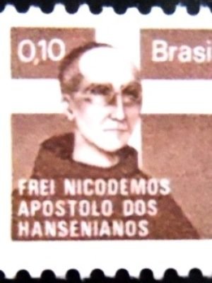 Selo postal do Brasil de 1979 Frei Nicodemos H19 B M