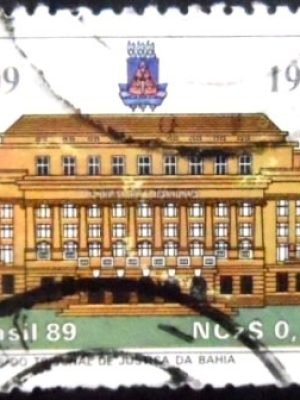 selo postal do Brasil de 1989 Tribunal Justiça U