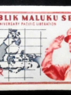 Selo Cinderela Não Oficial de Molucas do Sul de 1951 General Mac Arthur 2½ M