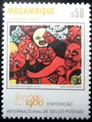 Selo postal de Moçambique de 1980 Malangatana M