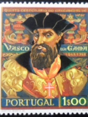 Selo postal de Portugal de 1969 Vasco da Gama U