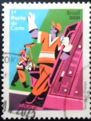 Selo postal do Brasil de 2021 Gari U