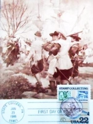 Máximo postal dos Estados Unidos de 1986 First Swedish and Finnish Settlers