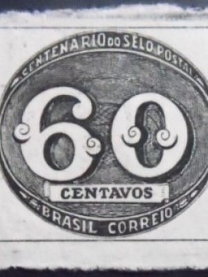 Selo postal do Brasil de 1943 Olho-de-boi 60 U