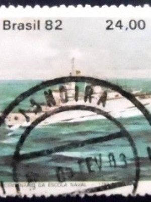 selo postal do Brasil de 1982 Navio Brasil U