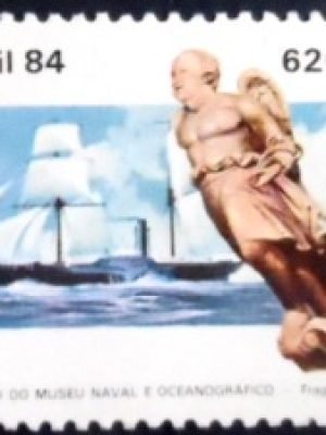 Selo postal do Brasil de 1984 Fragata D. Afonso M