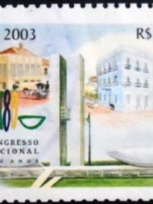 Selo postal do Brasil de 2003 Congresso Nacional U