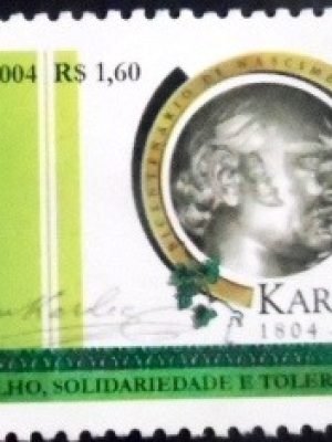 Selo postal do Brasil de 2004 Allan Kardec M