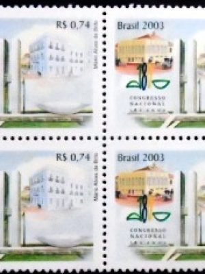Quadra de selos postais do Brasil de 2003 Congresso Nacional M QD