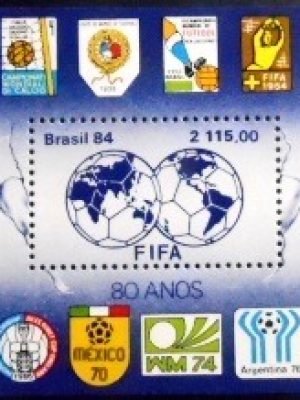 Bloco postal do Brasil de 1984 FIFA M