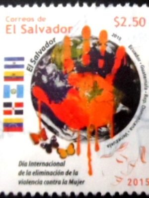 Selo postal de El Salvador de 2015 Elimination of Violence against Women U