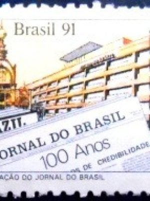 selo postal do Brasil de 1991 Jornal do Brasil U