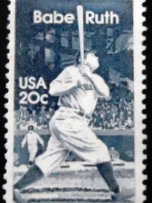 Selo postal dos Estados Unidos de 1983 Babe Ruth N