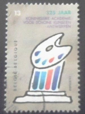 Selo postal da Bélgica de 1989 Column carrying a painter's palette