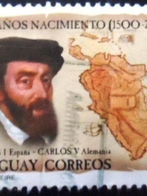 Selo postal do Uruguai de 2000 Charles I of Spain