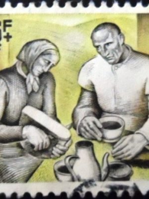 Selo postal da Bélgica de 1963 The Bread by Anto Carte