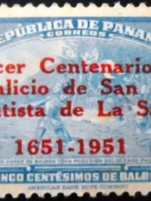Selo postal do Panamá de 1951 Balboa Overprinted N