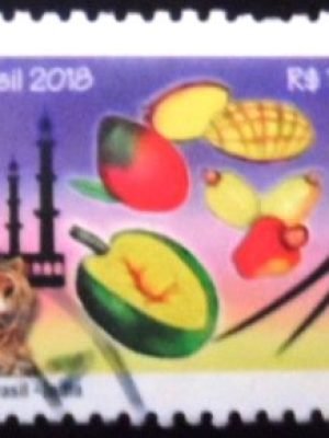 Selo postal do Brasil de 2018 Relações Diplomáticas Brasil - Índia U