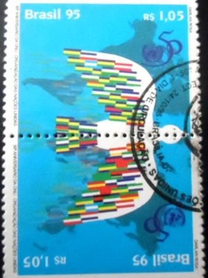 Se-tenant do Brasil de 1995 Aniversário da ONU NCC SET