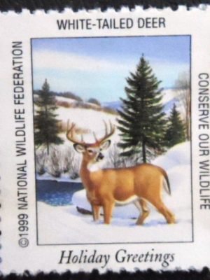 Selo postal Cinderela dos Estados unidos de 1998 White Tailed Deer N