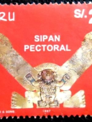 Selo postal do Peru de 1997 Lord of Sipan artifacts U