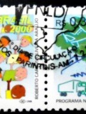 Par de selos postaisl do Brasil de 2000 Livro Didático MCC PR