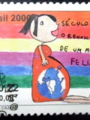 Selo postal do Brasil de 2000 Gestante MCC